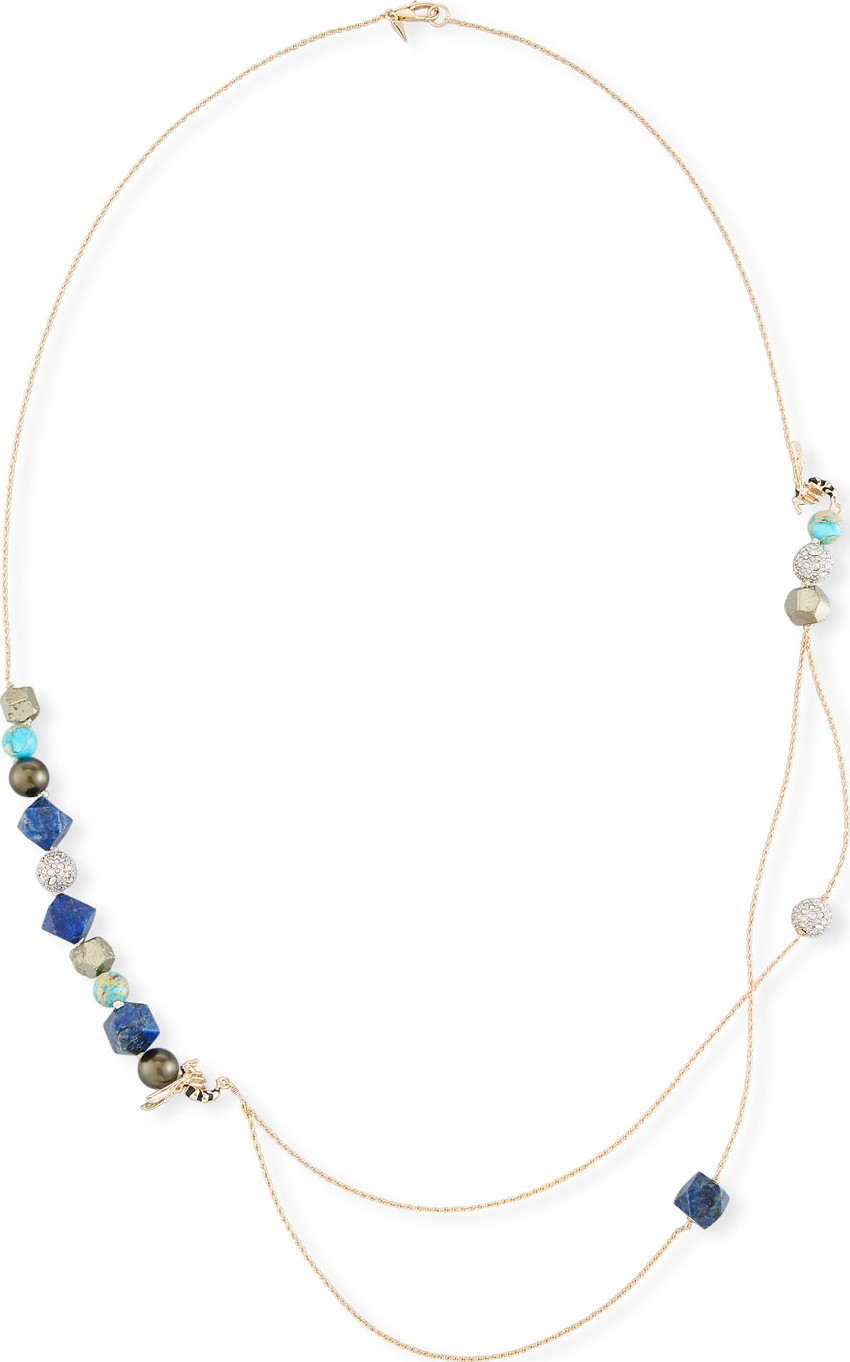 Alexis Bittar Beaded Turquoise & Lapis Double-Chain Necklace