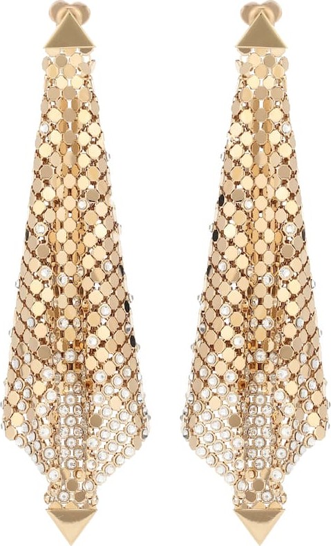 Paco Rabanne Crystal-embellished mesh earrings