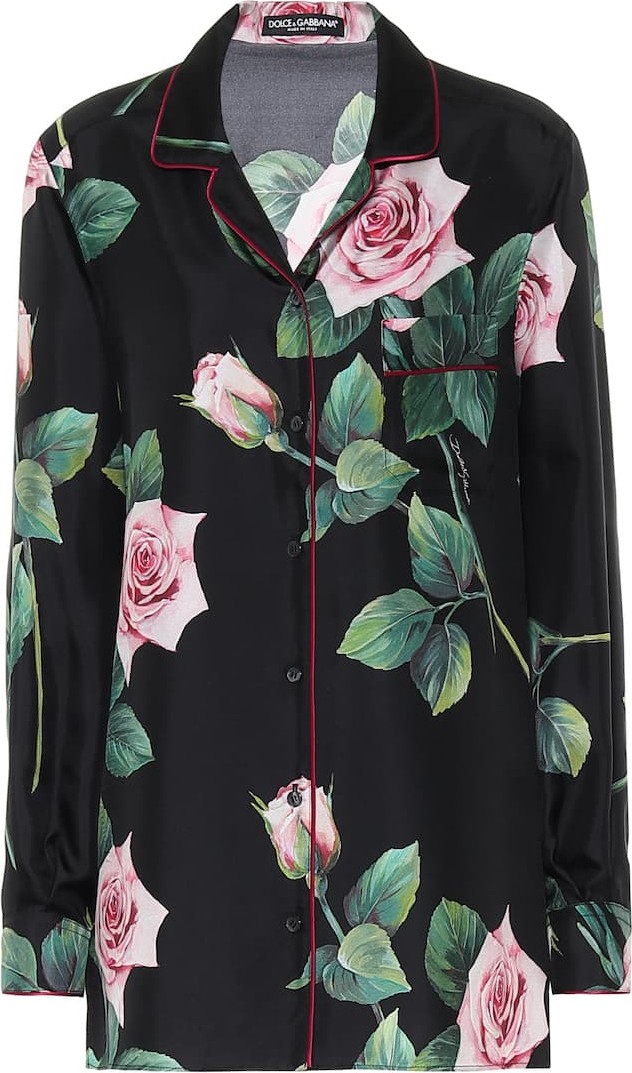 Dolce & Gabbana Floral silk-faille skirt