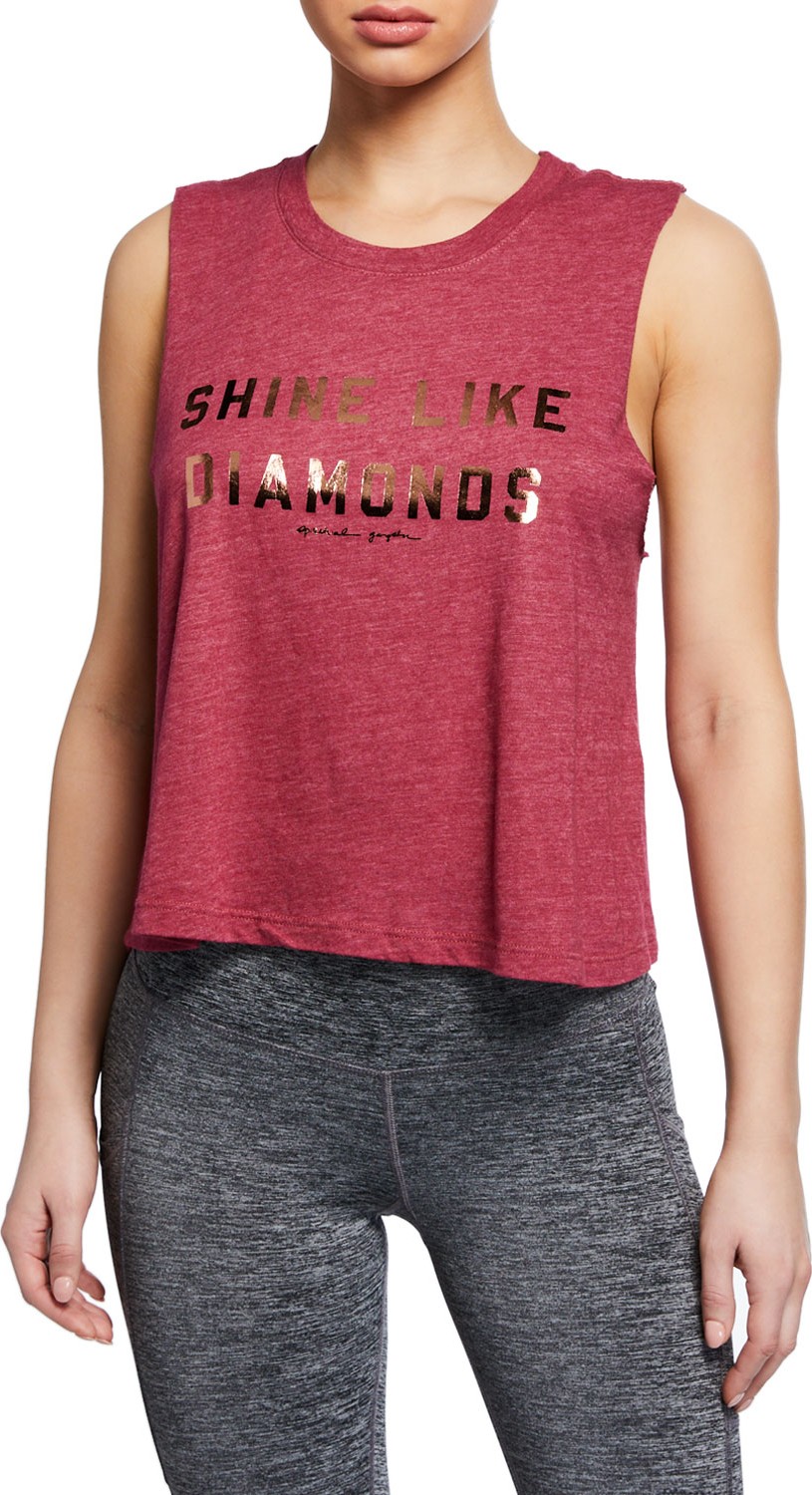 Spiritual Gangster Diamonds Graphic Cropped Tank