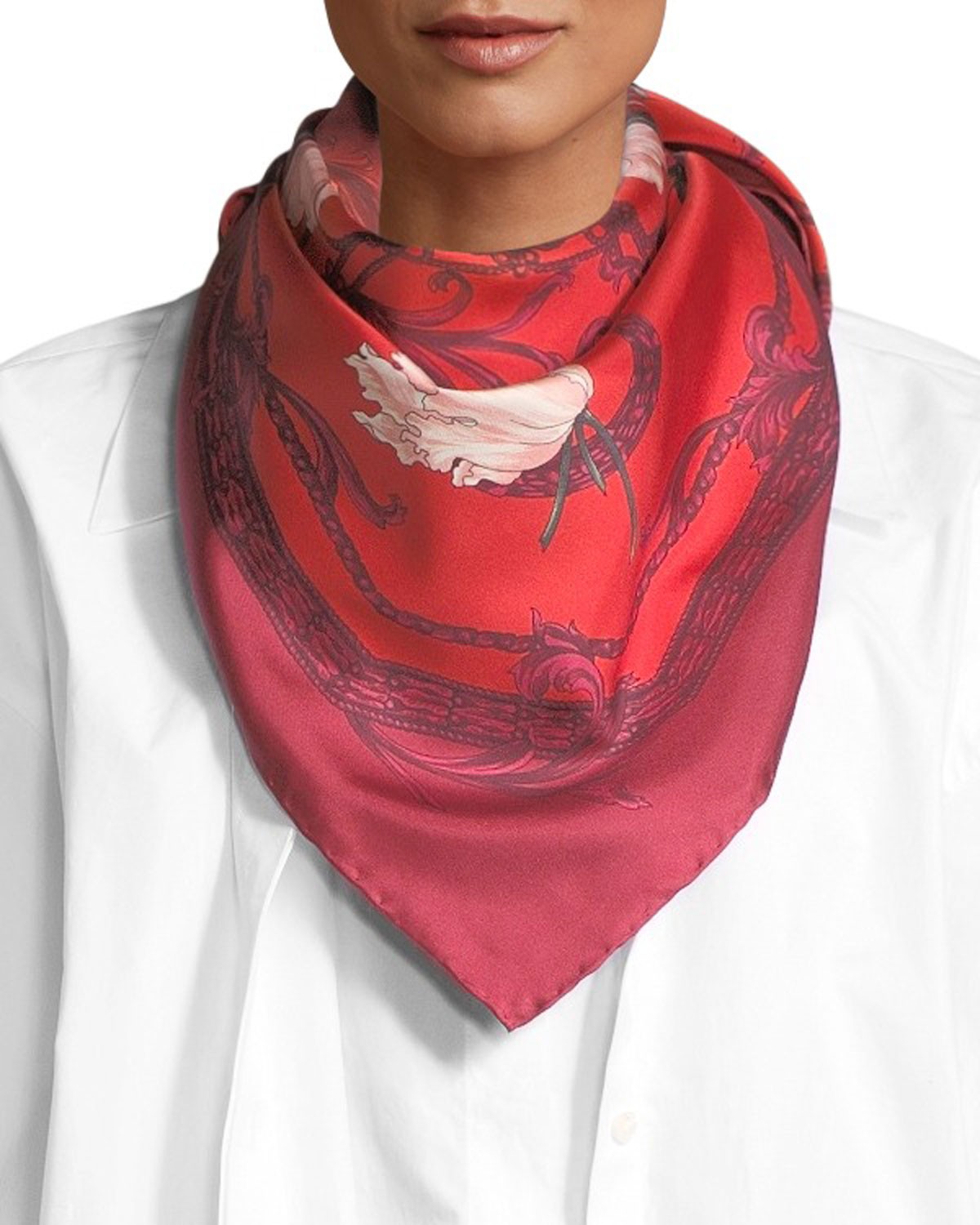 Salvatore Ferragamo Grace Floral Silk Scarf