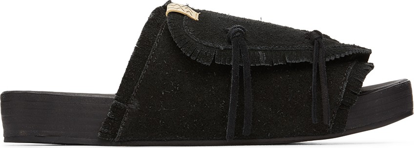 Visvim Black Christo Shaman-Folk Sandals