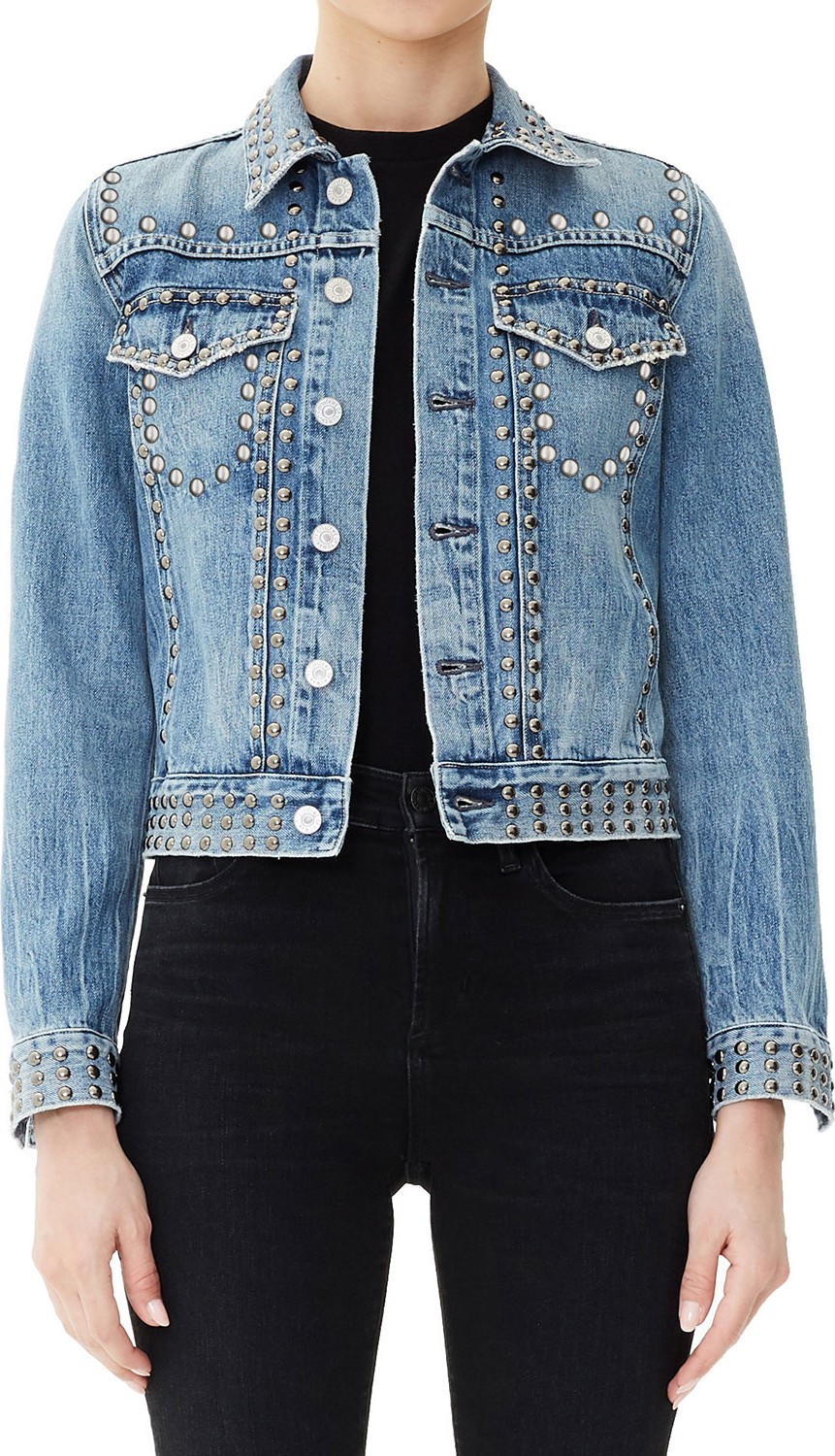 Citizens Of Humanity Cleo Studded Cropped Denim Jacket