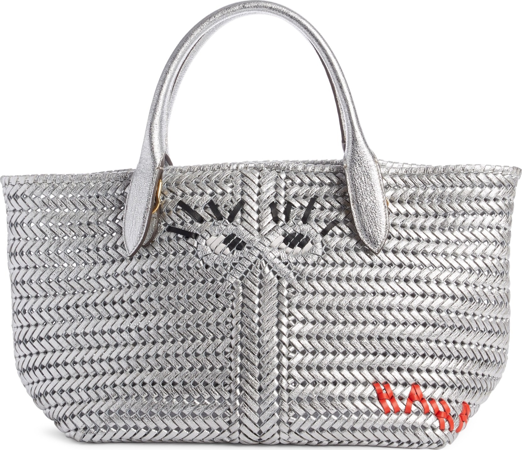 Anya Hindmarch Neeson - Eyes Woven Metallic Leather Tote