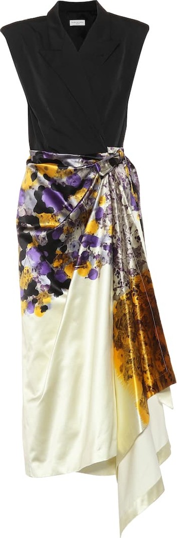 Dries Van Noten Cotton and silk midi dress
