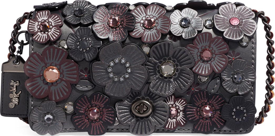 COACH 1941 Dinky Metallic Crystal Tea Rose Shoulder Bag