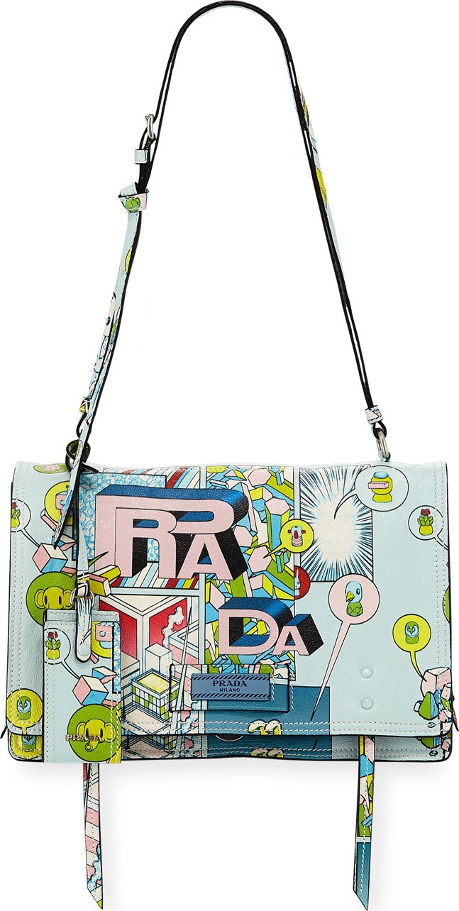 Prada Etiquette Medium Comic Print Shoulder Bag