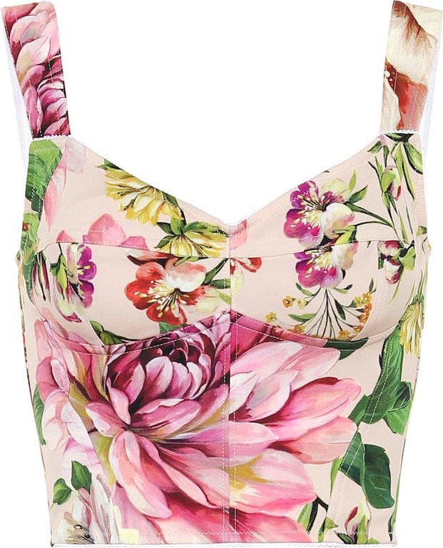 Dolce & Gabbana Floral silk-blend bustier top
