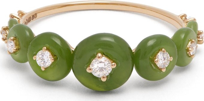 Fernando Jorge Surrounding diamond, jade & 18kt gold ring