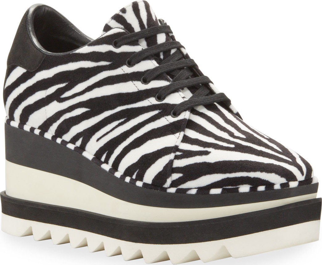 Stella McCartney Elyse Zebra-Print Sneakers