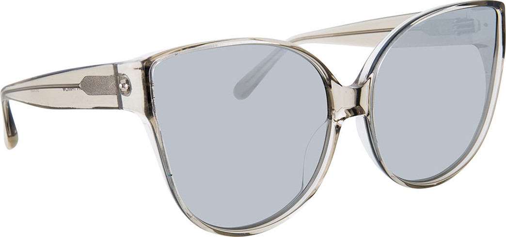 Linda Farrow Transparent Cat-Eye Sunglasses, Gray Pattern