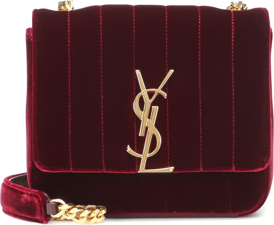 Saint Laurent Vicky Small velvet shoulder bag