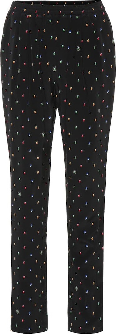 Stella McCartney Printed silk-crêpe straight pants