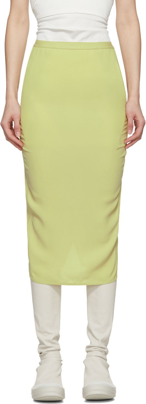 Rick Owens Green Soft Pillar Short Skirt