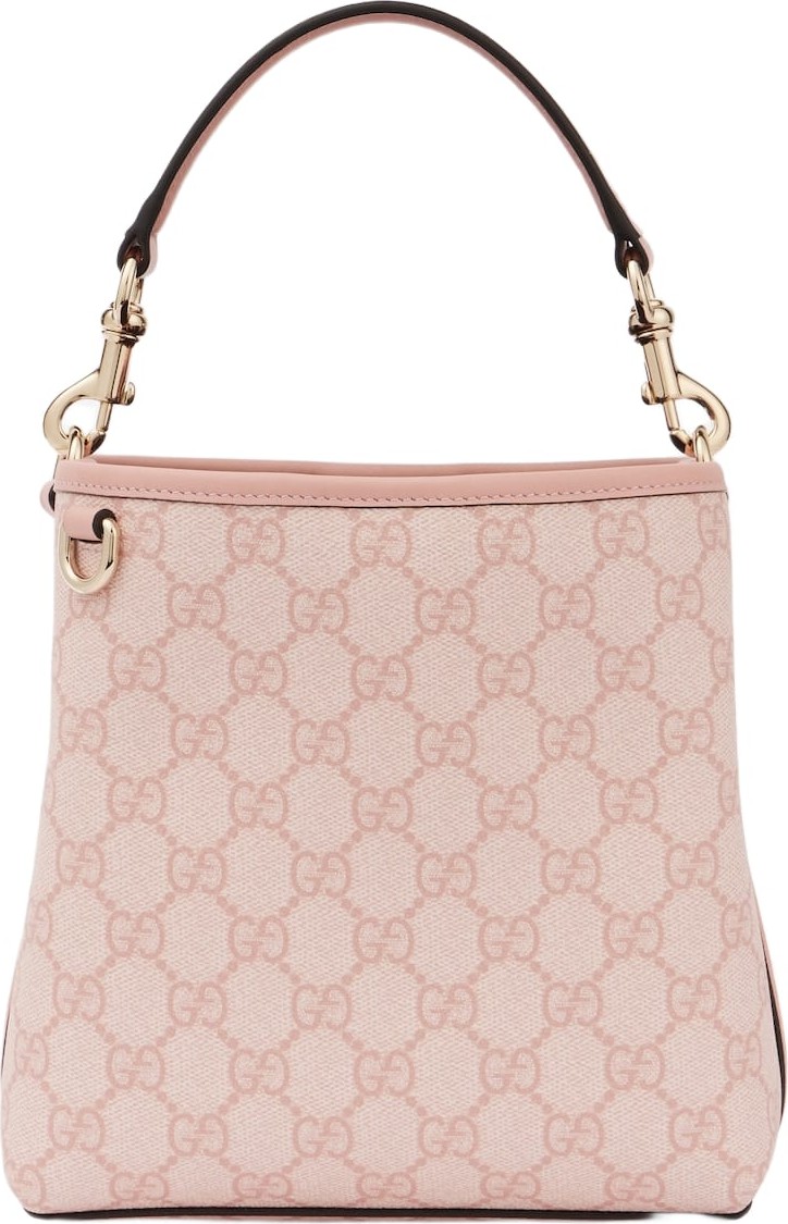 Gucci - GG Emblem Mini leather-trimmed bucket bag