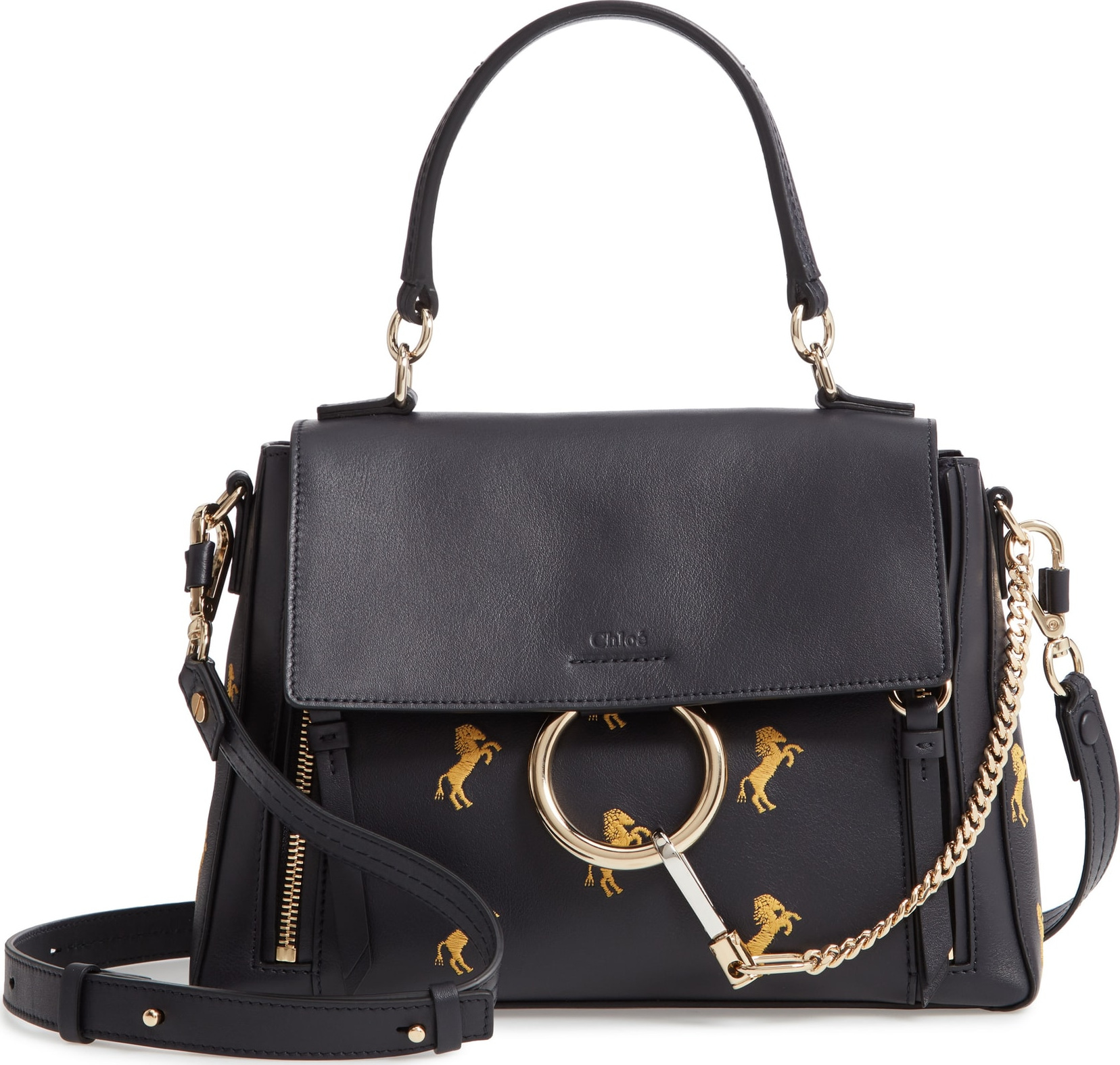 Chloe Small Faye Daye Embroidered Leather Shoulder Bag
