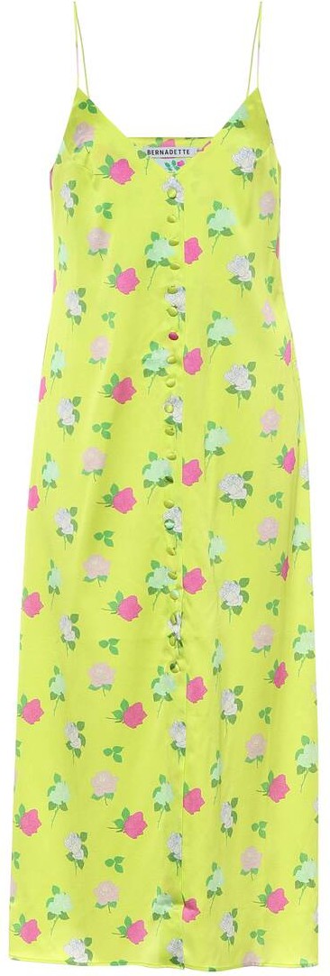 BERNADETTE Hailey floral silk-satin slip dress