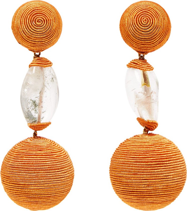 Rebecca de Ravenel Bon Bon cord and amethyst clip earrings