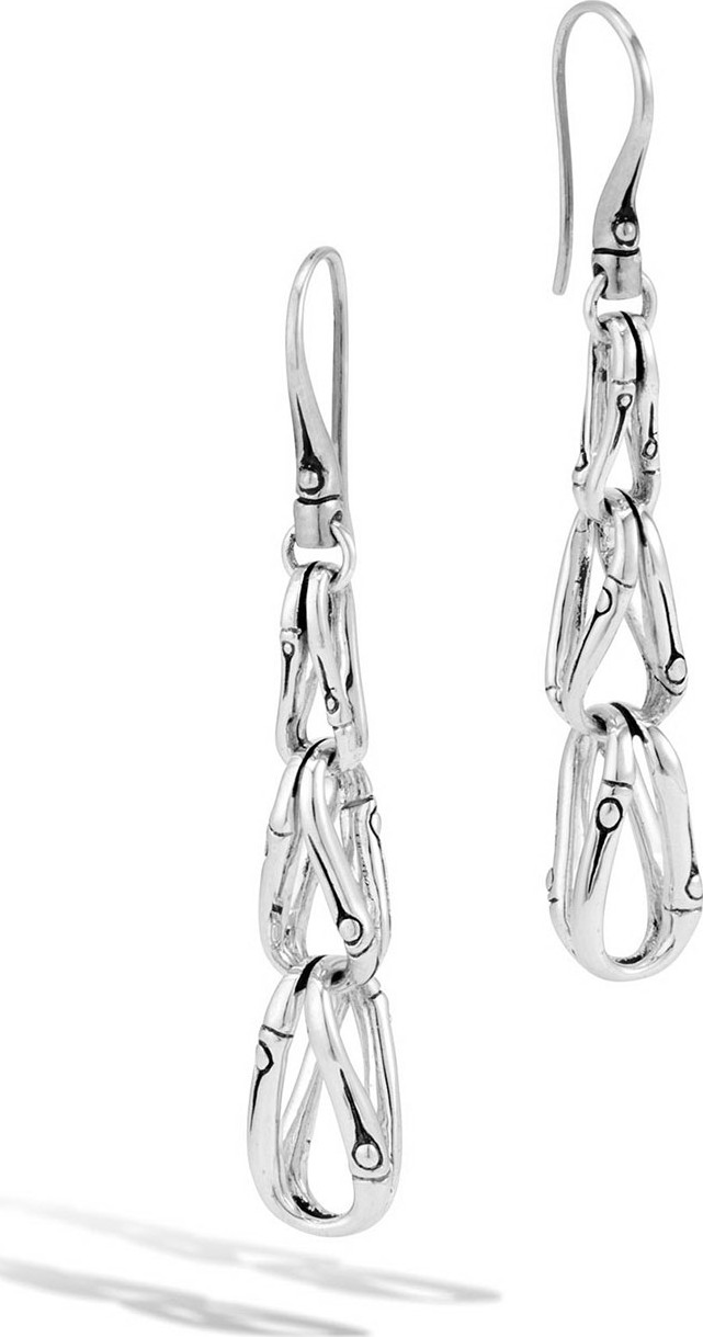 John Hardy Bamboo Loop Link Drop Earrings