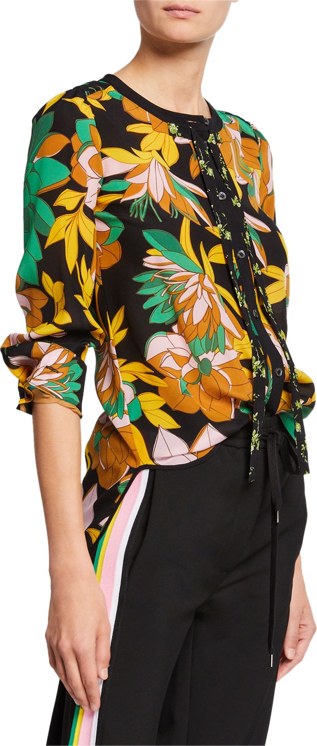 Nº21 Floral Crewneck Button-Up