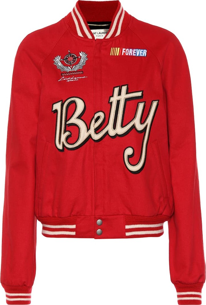 Saint Laurent Teddy gabardine varsity jacket