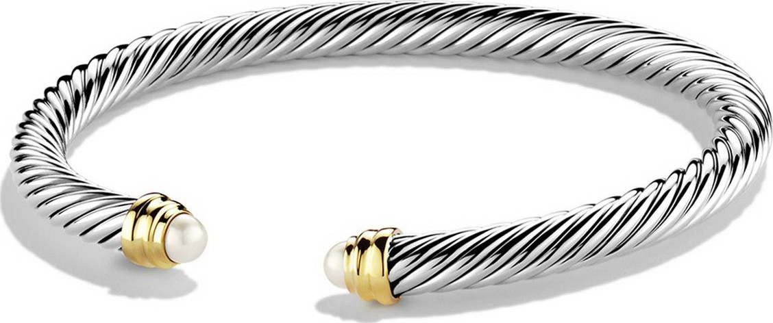 David Yurman 5mm Pearl Cable Classics Bracelet, Small