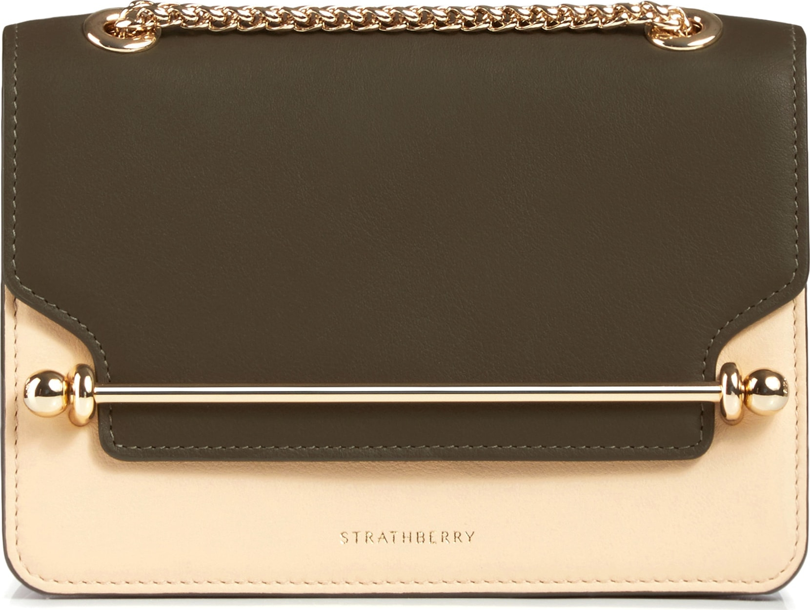 Strathberry Mini East/West Tricolor Leather Crossbody Bag