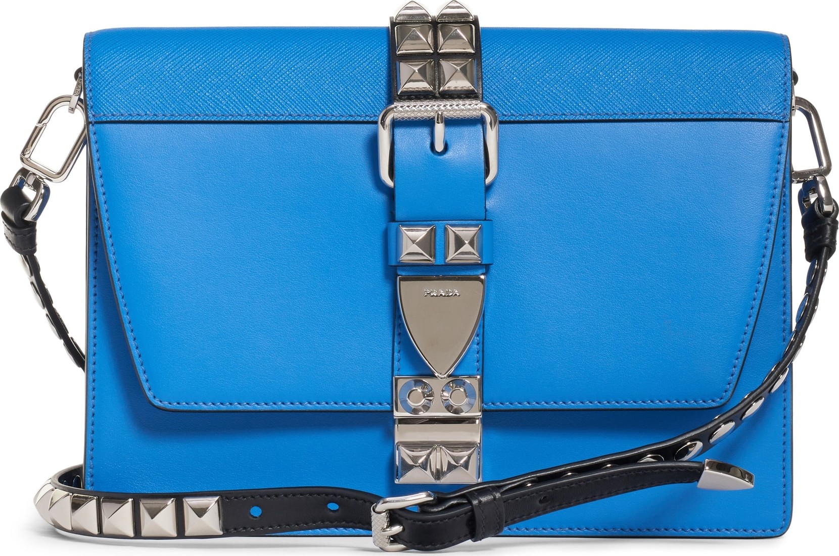 Prada Elektra Medium Studded Calfskin Leather Crossbody Bag