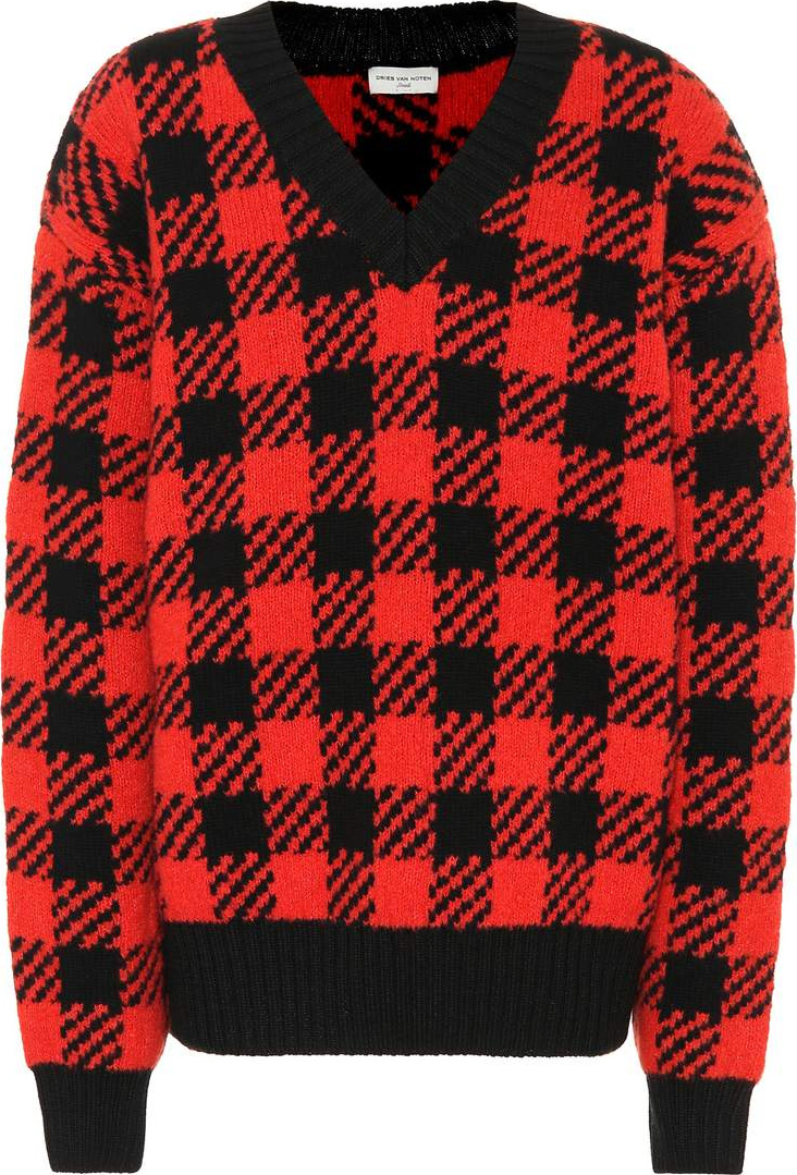 Dries Van Noten Checked wool-blend sweater