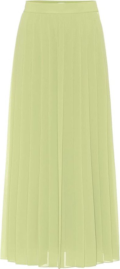 THE ROW Magda crêpe pleated midi skirt