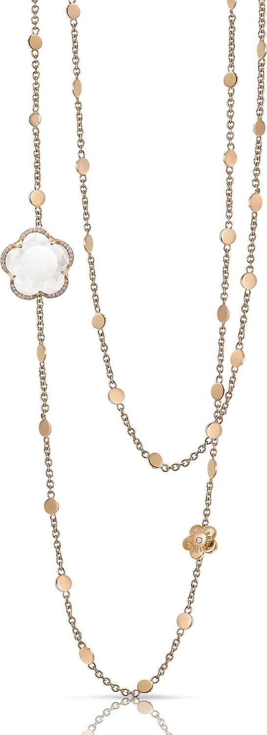 Pasquale Bruni Bon Ton 18k Rose Gold White Quartz Necklace