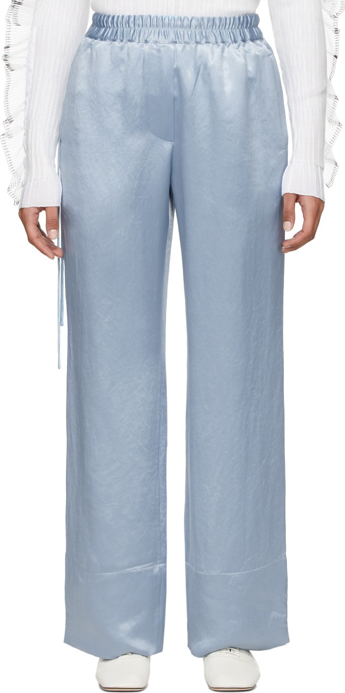 Acne Studios Blue Satin Pame Fluid Trousers