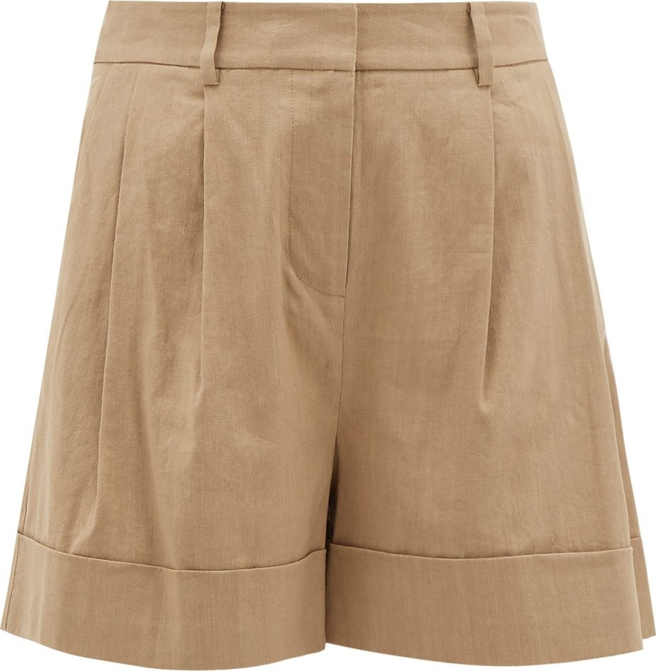 DIANE von FURSTENBERG Shiana turned-up cuff linen-blend shorts