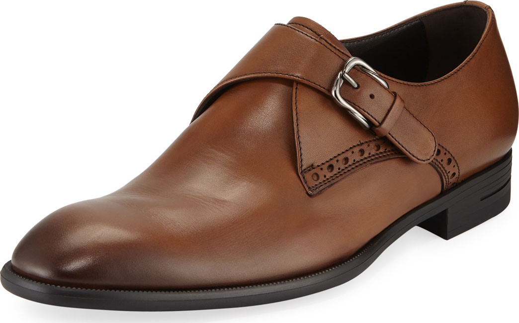 Ermenegildo Zegna Men's New Flex Monk-Strap Shoes, Brown