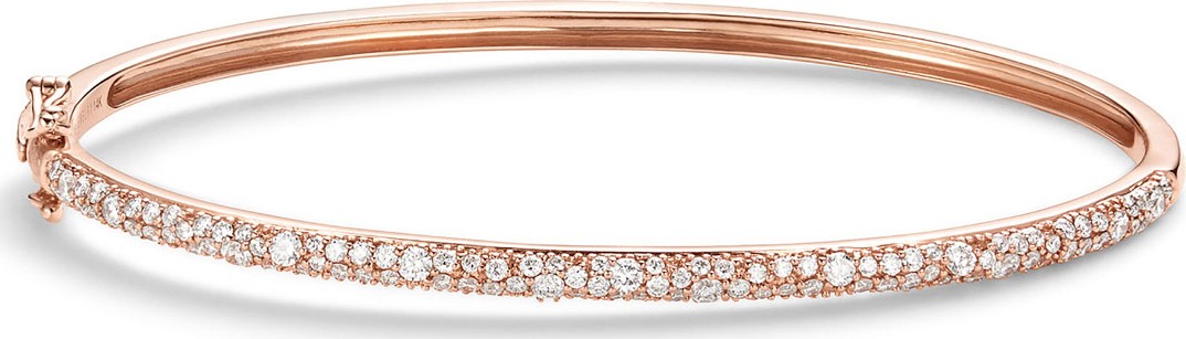 Lana 14k Rose Gold Cluster Diamond Bangle