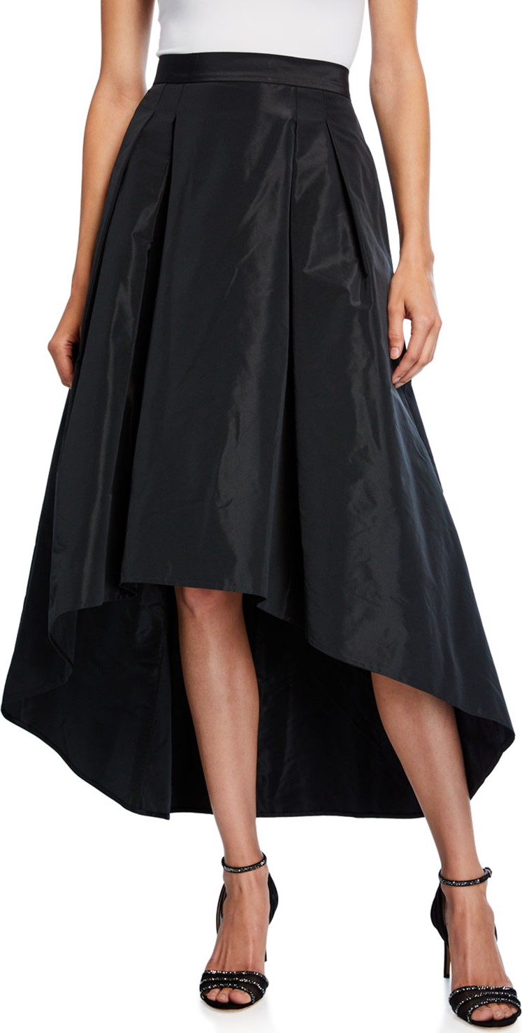 Rickie Freeman for Teri Jon High-Low Taffeta Midi Skirt