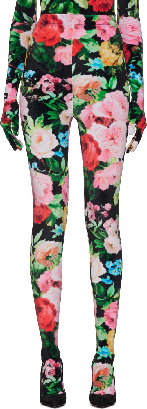 Richard Quinn Black Floral Leggings