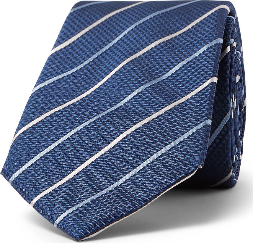 HUGO BOSS 8cm Striped Silk-Jacquard Tie