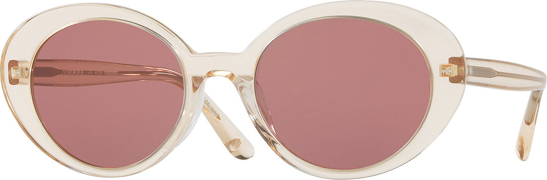 Oliver Peoples Parquet Monochromatic Oval Sunglasses, Yellow/Pink