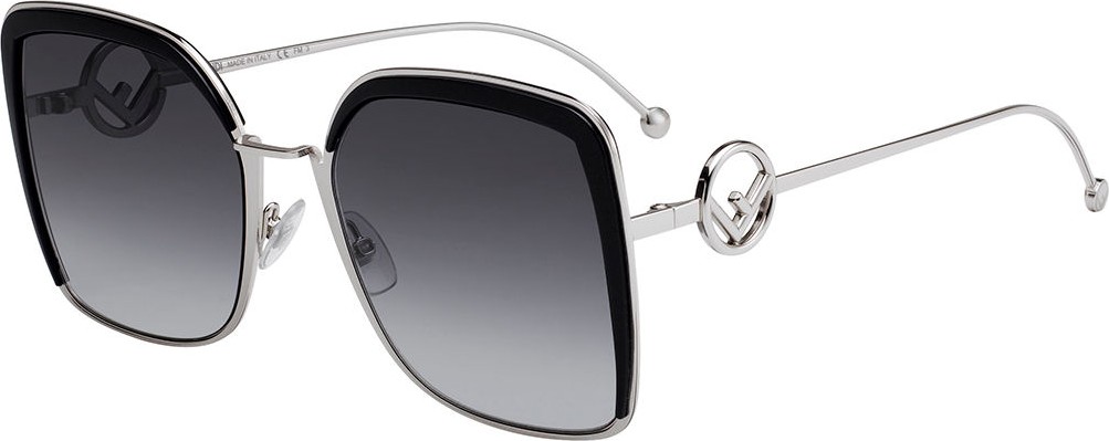 Fendi Metal Square Gradient Sunglasses
