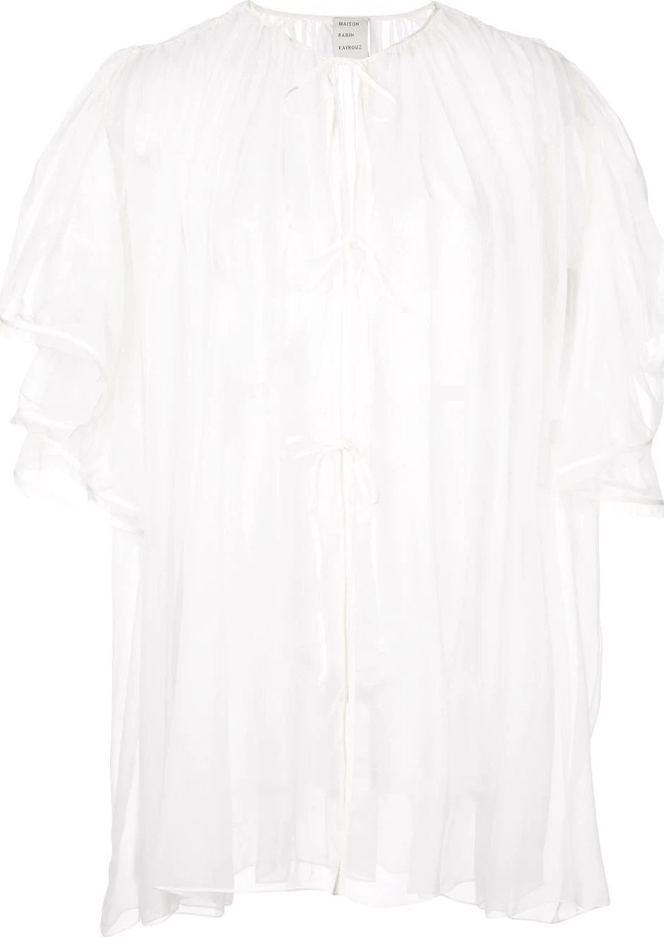 Maison Rabih Kayrouz ruffle sleeves sheer top