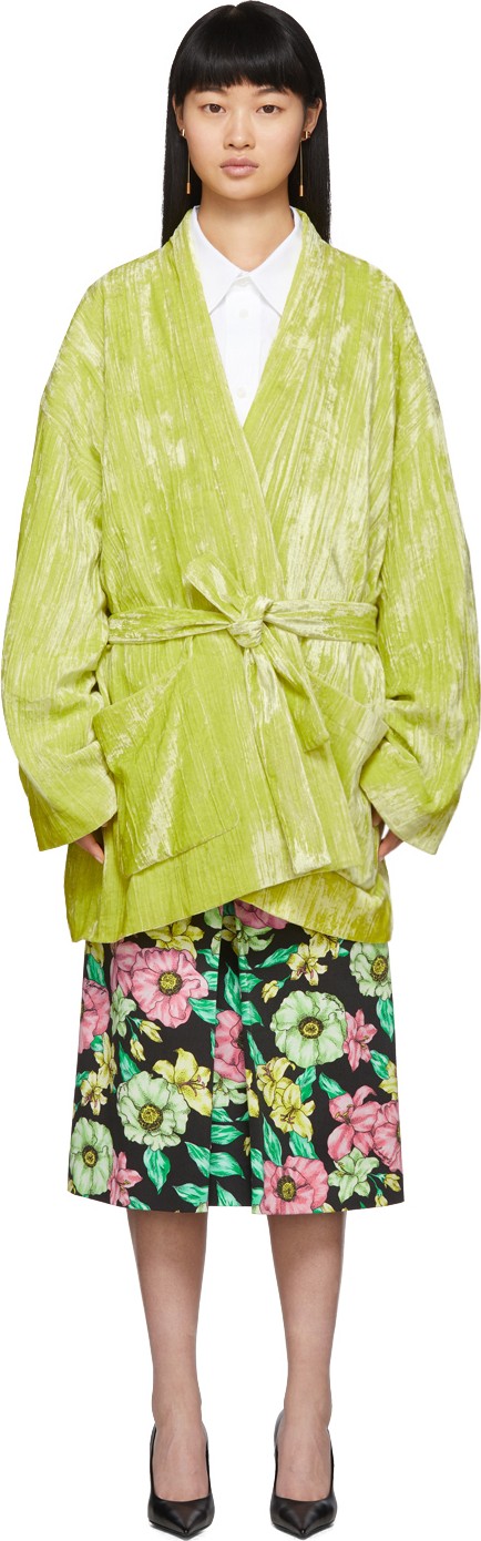 Balenciaga Yellow Velvet Pyjama Jacket