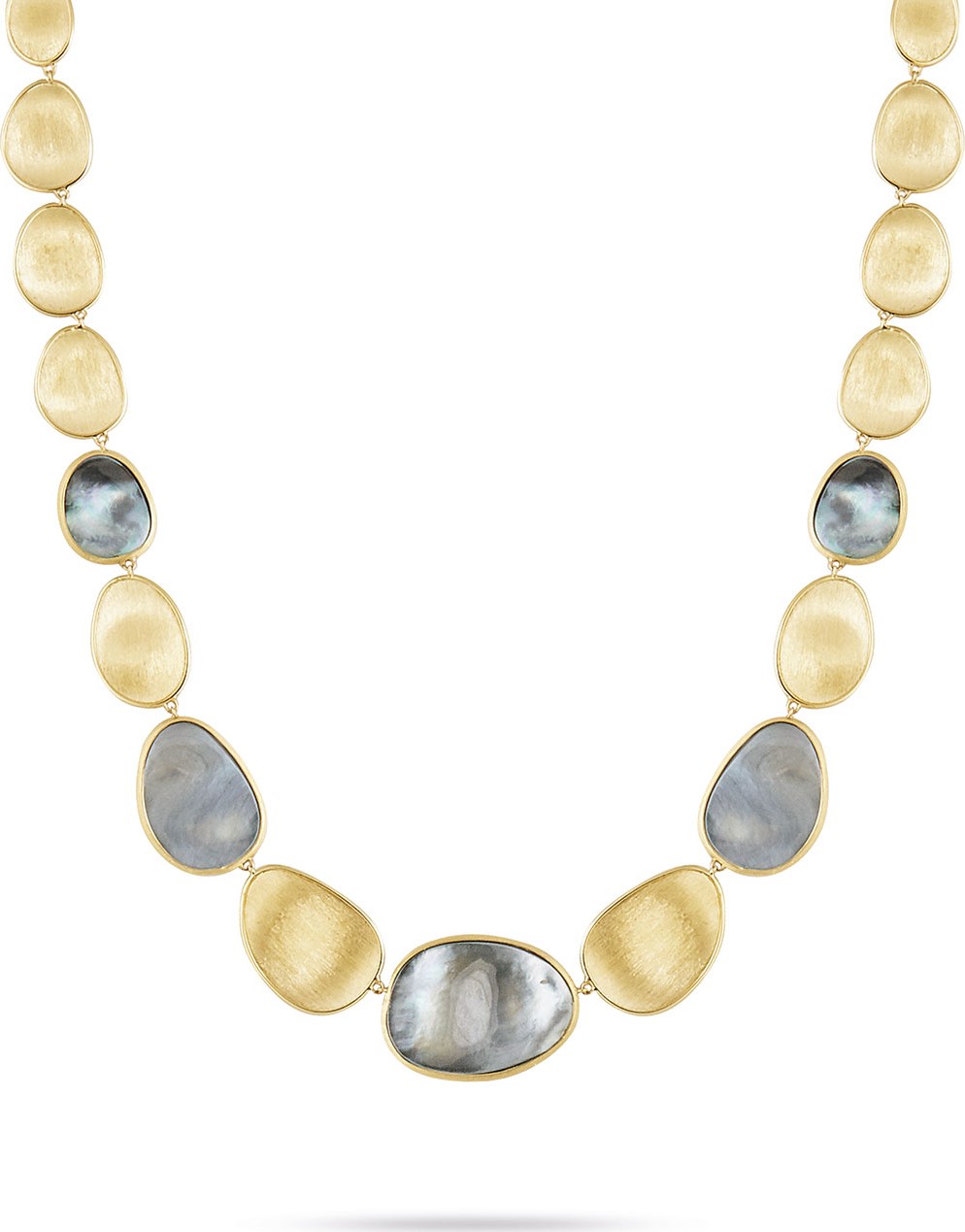 Marco Bicego Lunaria 18k Gold Collar Necklace with Black Mother of Pearl