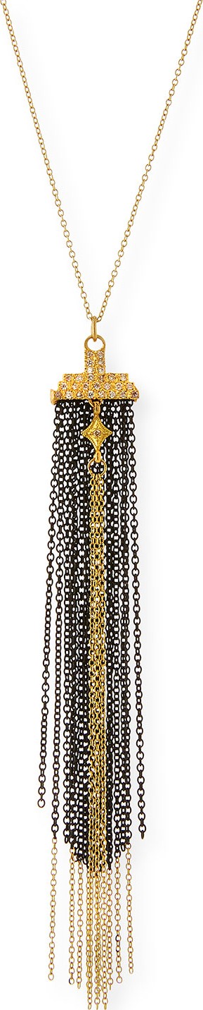 Armenta Old World Two-Tone Chain Tassel Necklace