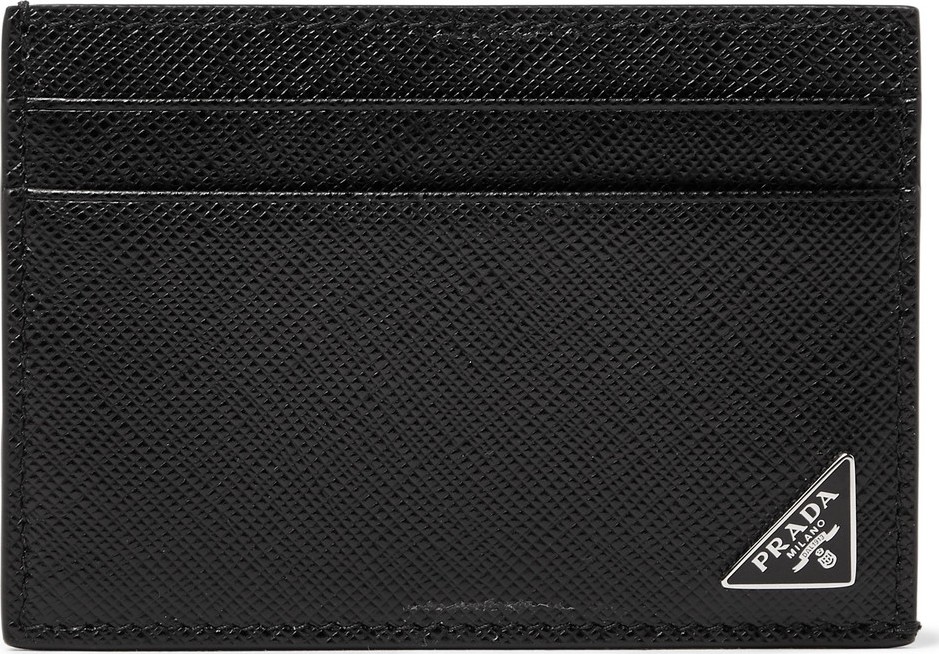 Prada Logo-Appliquéd Saffiano Leather Cardholder and Money Clip