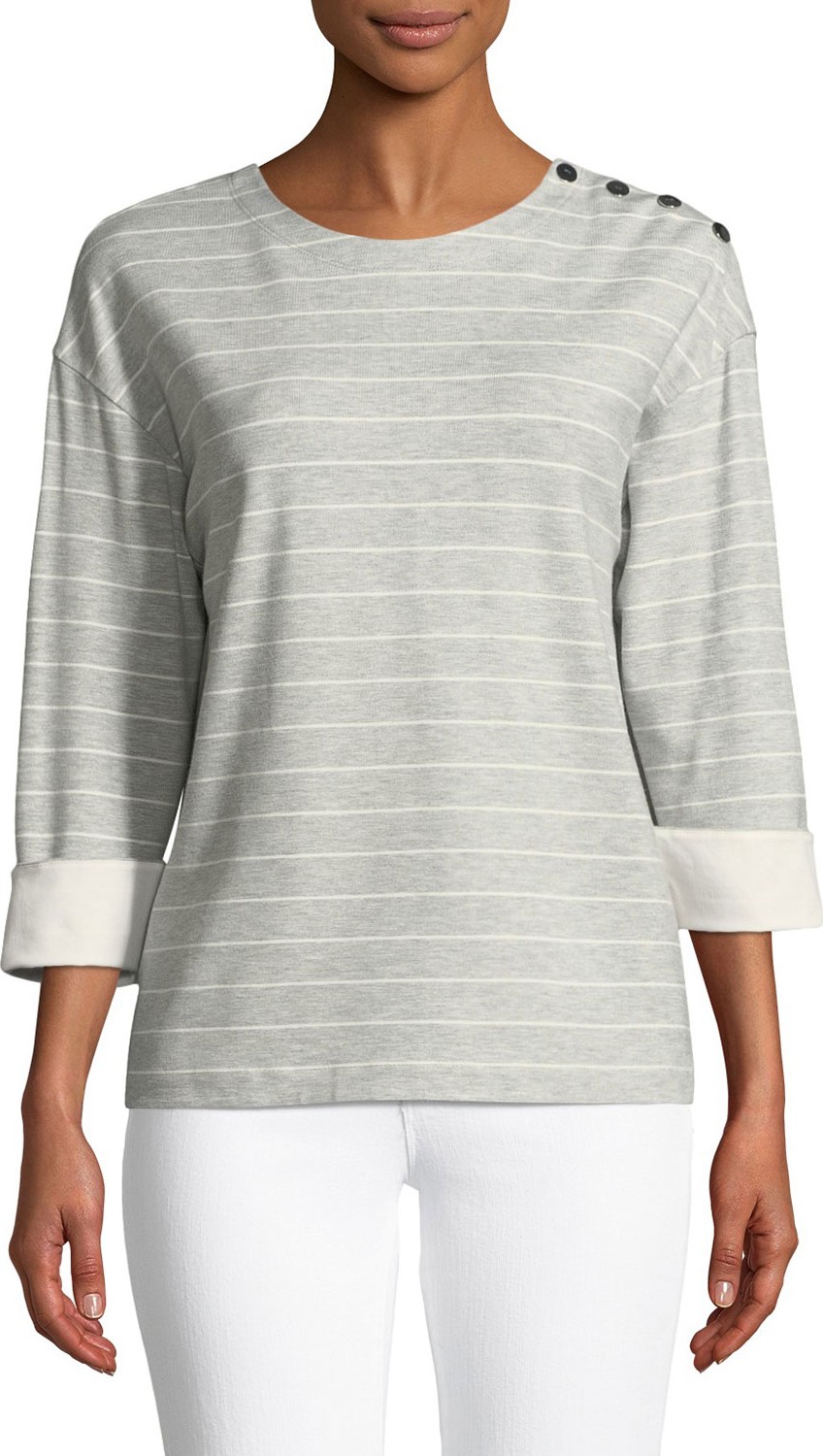 Lafayette 148 New York Harmon Mulberry Stripe Top