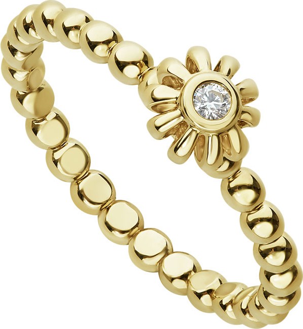 LAGOS 18k Caviar Gold Diamond Birdcage Ring, Size 7