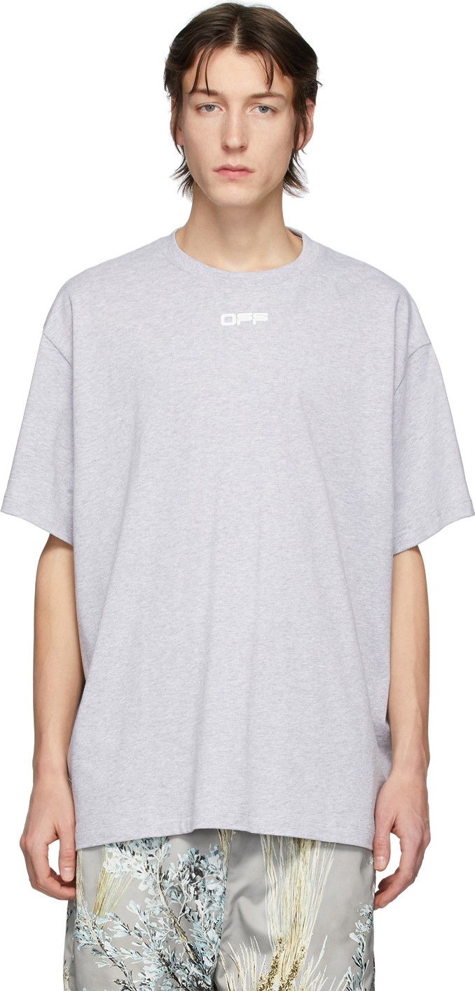 Off White Grey Airport Tape T-Shirt