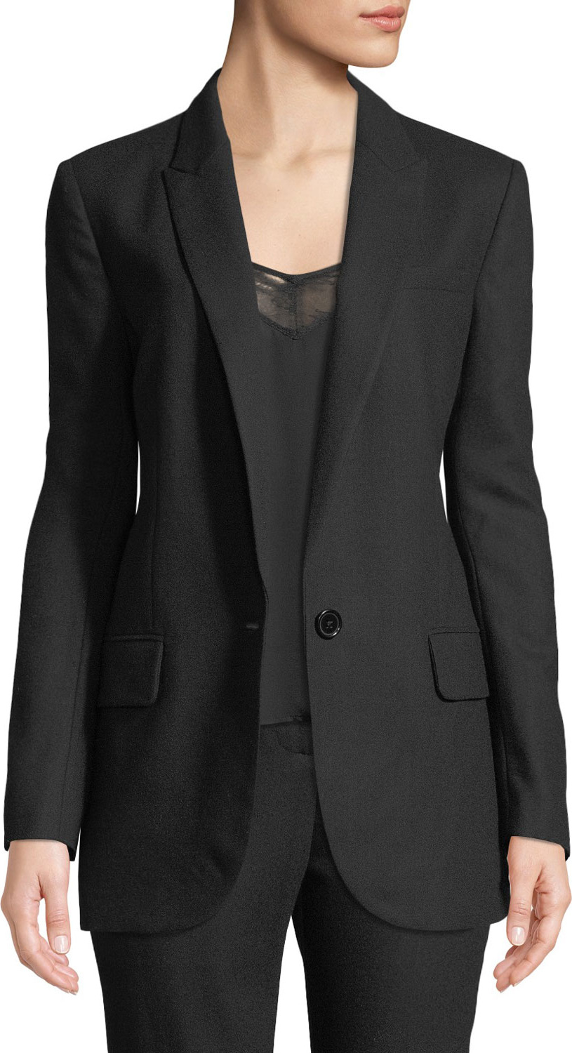 Equipment James One-Button Wool Blazer