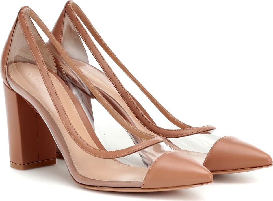 Gianvito Rossi Plexi 85 leather pumps